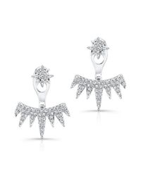Anne Sisteron | Metallic 14kt White Gold Diamond Spiked Tiara Floating Earrings | Lyst