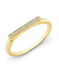 Anne Sisteron | Metallic 14kt Yellow Gold Diamond Long Bar Ring | Lyst