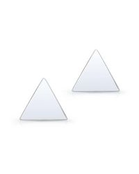 Anne Sisteron | 14kt White Gold Triangle Stud Earrings | Lyst