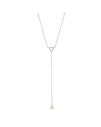 Anne Sisteron | Metallic 14kt White Gold Diamond And Pearl Lariat Necklace | Lyst