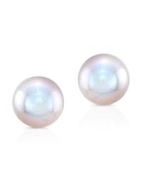 Anne Sisteron - 18kt White Gold Large Grey Pearl Stud Earrings - Lyst