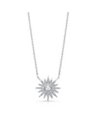 Anne Sisteron | Metallic 14kt White Gold Diamond Vintage Style Starburst Necklace | Lyst