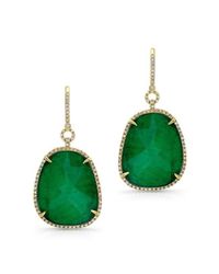 Anne Sisteron | Metallic 14kt Yellow Gold Emerald Diamond Earrings | Lyst