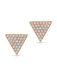 Anne Sisteron - Metallic 14kt Rose Gold Diamond Large Triangle Emma Stud Earrings - Lyst