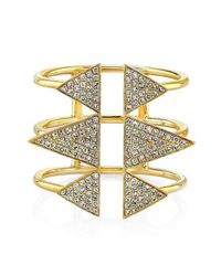 Anne Sisteron - Metallic 14kt Yellow Gold Diamond Triple Spike Ring - Lyst