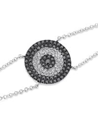 Anne Sisteron - Multicolor 14kt White Gold Diamond And Black Diamond Evil Eye Disc Bracelet - Lyst