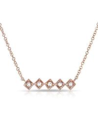 Anne Sisteron - Metallic 14kt Rose Gold Rose Cut Diamond Bar Necklace - Lyst