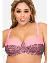 Ashley Stewart Multicolor Neon Underwire Bikini Top
