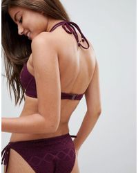 Freya Red Sundance Bikini Top In Black Cherry
