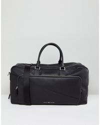 Lyst Tommy Hilfiger Diagonal Faux Leather Duffle Bag In Black Tommy Hilfiger Men S Diagonal Faux Leather Duffle Bag