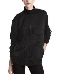 ATM - Black Matte Satin Bomber Jacket - Lyst