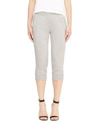 ATM - Gray French Terry Heathered Cropped Sweat Pants - Lyst