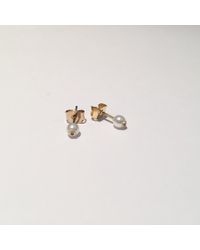 Tai | Metallic Pearl & Cz Stud | Lyst