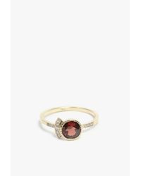 Jennie Kwon | Red Round Garnet Deco Ring | Lyst