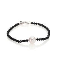 Majorica | 10mm White Pearl, Crystal & Sterling Silver Beaded Bracelet/black | Lyst