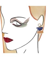 Lizzie Fortunato - Blue Gold Geometric Earrings - Lyst