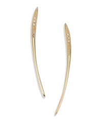Mizuki | Metallic Icicles Diamond & 14K Yellow Gold Long Curved Slice Linear Earrings | Lyst