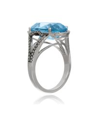 Badgley Mischka | Blue Topaz Diamond Ring | Lyst