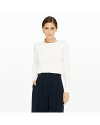 Club Monaco | White Zowie Ruffle Back Sweater | Lyst