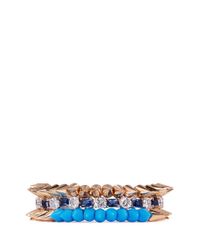Venna | Multicolor Crystal Spike Bracelet | Lyst