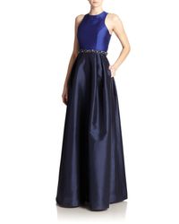 monique lhuillier blue gown