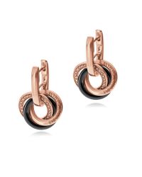 Emporio Armani - Metallic Pvd Plated Sterling Silver And Crystals Earrings - Lyst