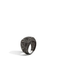 John Hardy | Black Classic Chain Square Ring for Men | Lyst