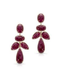 Anne Sisteron - Purple 14kt Yellow Gold Ruby Diamond Earrings - Lyst