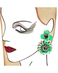 Shourouk | Flower Green Earrings | Lyst