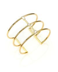 Elizabeth and James | Metallic Monroe White Topaz Cuff Bracelet | Lyst