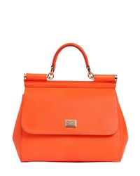 Dolce & Gabbana | Orange Medium Sicily Dauphine Leather Bag | Lyst