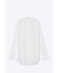 Helmut Lang | White Cotton Voile Poet's Shirt | Lyst
