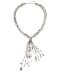 ABS By Allen Schwartz | Metallic Beaded Multi-strand Lariat Necklace | Lyst