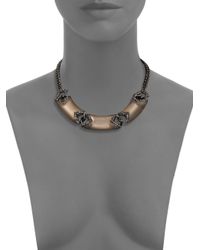 Alexis Bittar | Gray Cubist Lucite & Crystal Small Link Bib Necklace | Lyst