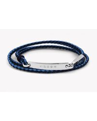 Tateossian | Silver Lobster Id Bracelet In Blue And Dark Blue for Men | Lyst