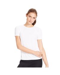 Ralph Lauren | White Mesh-paneled Crewneck Tee | Lyst