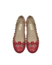 Marc Jacobs - Red Studded Leather Ballerina - Lyst