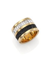 Michael Kors | Metallic Baguette & PavÉ Barrel Ring | Lyst