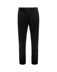 Alexander McQueen | Black Velvet Trim Trouser for Men | Lyst