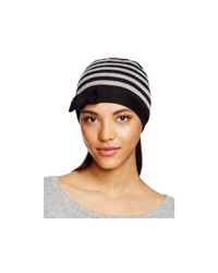 Kate Spade | Gray Merino Wool Striped Beanie With Bow | Lyst