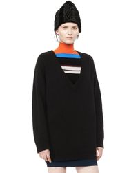 Alexander Wang | Black Cashwool V- Neck Sweater | Lyst