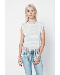Rebecca Minkoff | Blue Gemini Fringe Tee | Lyst