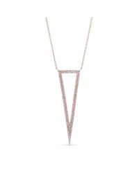 Anne Sisteron - Pink 14kt Rose Gold Diamond Open Triangle Necklace - Lyst