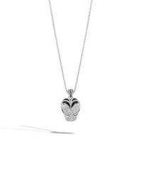 John Hardy | Blue Legends Macan Pendant Necklace In Silver With Diamonds | Lyst