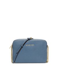 MICHAEL Michael Kors | Blue Jet Set Travel Saffiano Crossbody Bag | Lyst