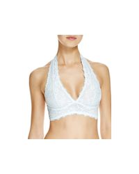 Free People | Blue Lace Halter Bra | Lyst