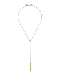 Rebecca Minkoff | Metallic Leaf Y Necklace | Lyst