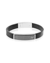 Emporio Armani - Black Iconic Stainless Steel And Rubber Men's Bracelet for Men - Lyst