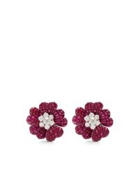 Simon Teakle | Purple Vintage Van Cleef & Arpels Ruby And Diamond Earrings | Lyst