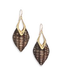 Alexis Bittar | Metallic Lakana Lucite Crocodile-textured Link Drop Earrings | Lyst